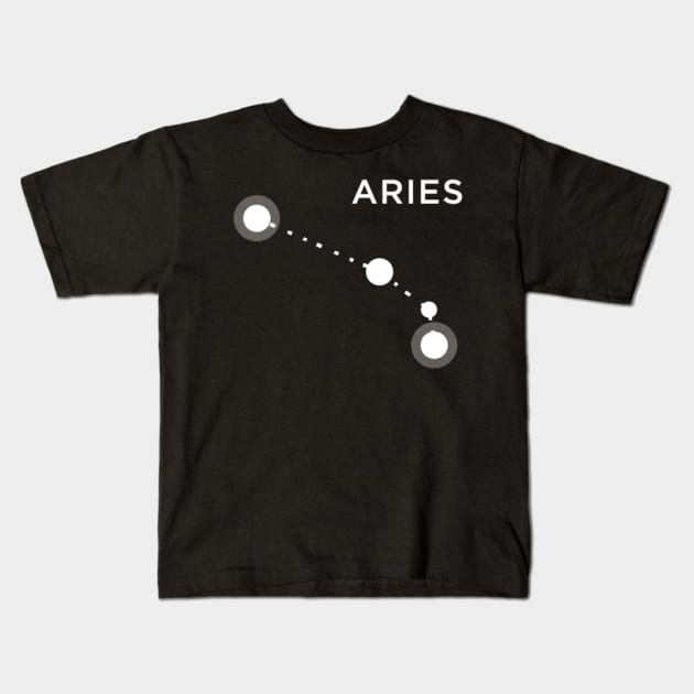 Aries Zodiac Constellation Sign Kids T-Shirt by writewin